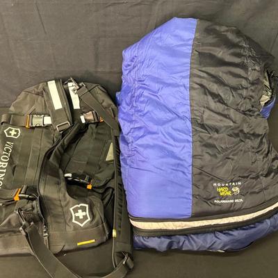 Victorinox Combo Duffel Bag/ Bag Pack & Mountain Hardwear Polarguard Delta Sleeping Bag 
