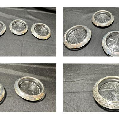 Weighted Sterling And Glass Coasters