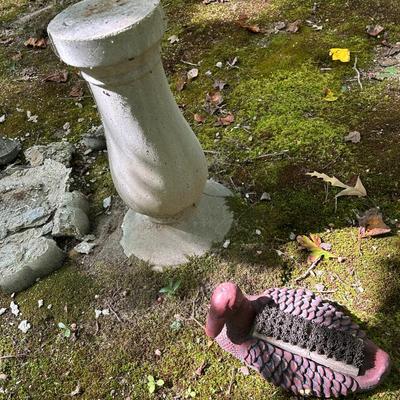 Concrete Pedestal And Concrete Duck Boot Scraper
