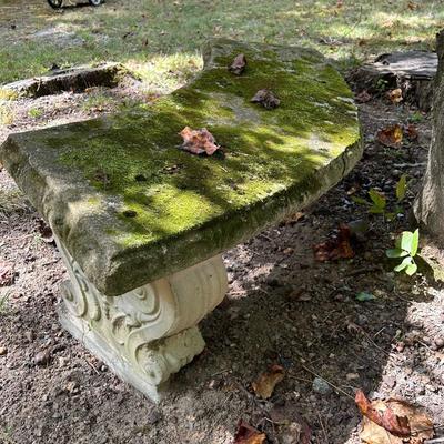Concrete Garden Bench On Concrete Pedestals 