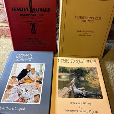 Historic Books Of Chesterfield Co, Charles Leonard Hardware Co Petersburg, Normal Rockwell 