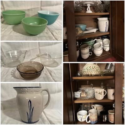 Lot of Kitchen Home Items: Fire King, Pyrex & More