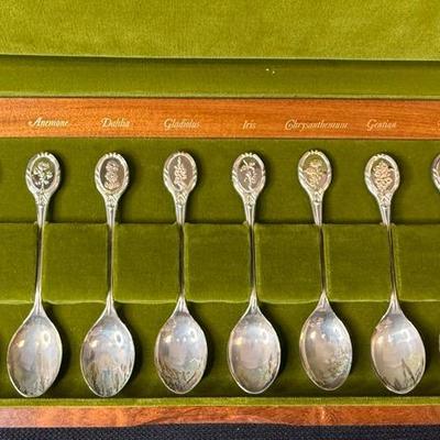 Royal Horticulture Society English Flower Silver Spoon Set 
