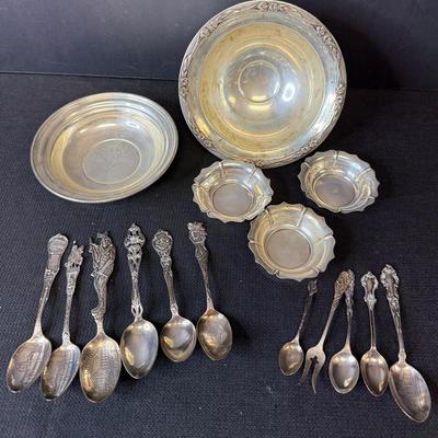 Mixed Sterling Silver Bowls And Flatware Lot 