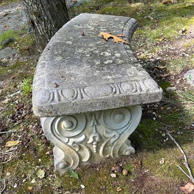 Concrete Garden Bench On Concrete Pedestals 