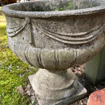 Pair Of Large Concrete Planters 