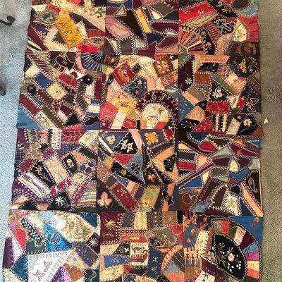 Antique Handmade Crazy Quilt