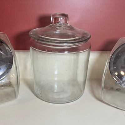 3 Piece Glass Canister Lot