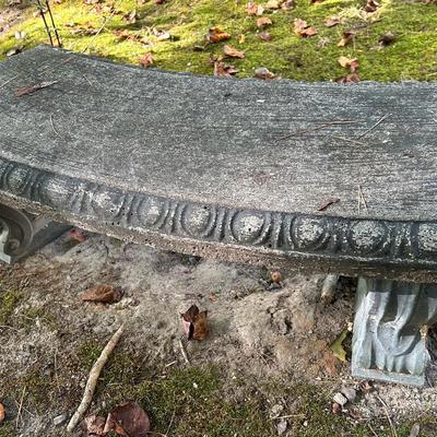Concrete Garden Bench On Concrete Pedestals 