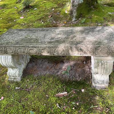 Concrete Garden Bench On Concrete Pedestals 
