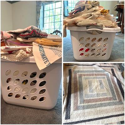 Large Lot of Vintage Linens, Quilt & More