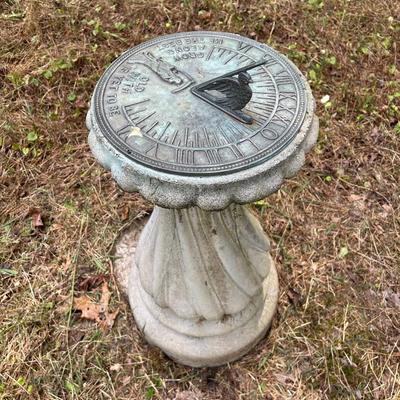 Metal Sundial On Concrete Pedestal 