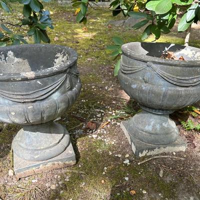 Pair Of Concrete Planters 
