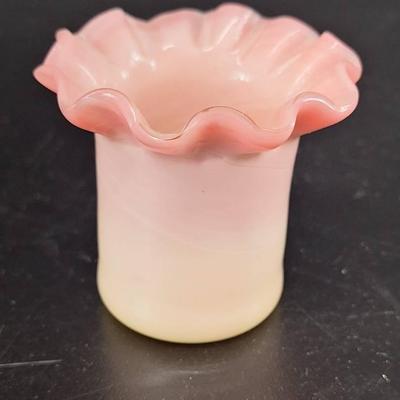 Vintage Antique Burmese Victorian Art Glass Toothpick Holder