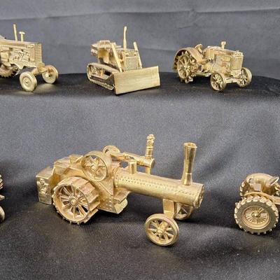 6 Gold Plated 1/16 Case Steam Engine Tractor - 830 -F20 - Farmall Turbo 1208 - Case Bulldozer