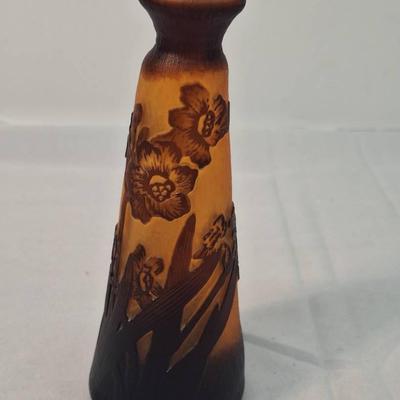 Vintage 1900 Galle Eucalyptus Glass Vase Signed 