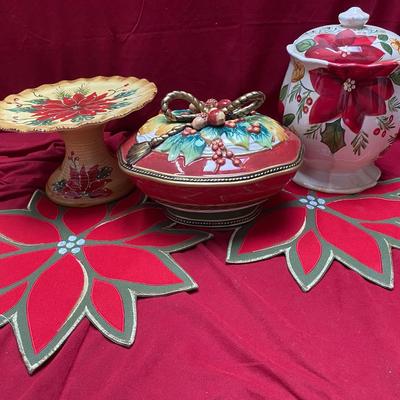 Fitz & Floyd Covered Dish, Cake Stand & More