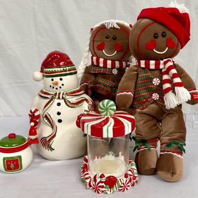 Gingerbread Couple & Ceramic Christmas Cookie/Candy Jars! 