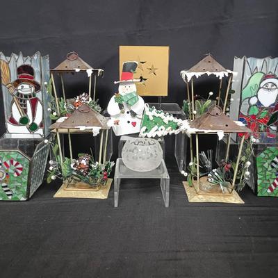 Holiday Candle Holder & Lantern Collection – Stained Enamel, Mosaic, Metal & Frosted Glass