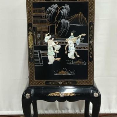 Chinese Lacquered Jewelry Cabinet 