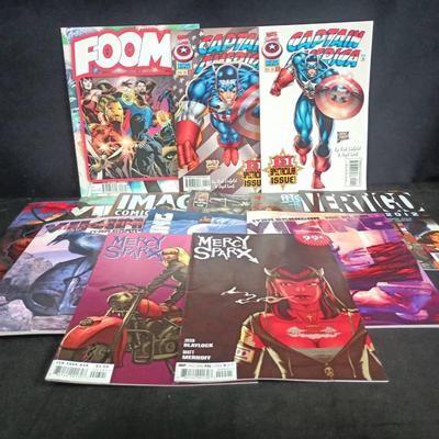 Indie & Marvel Comic Mix – Mercy Sparx, Captain America #1 (1996 Liefeld), FOOM #1 & More