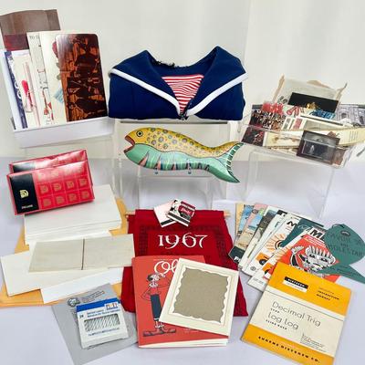 Vintage Collection Of Cards/Envelopes, Photos, Travel Items And Women’s Sailors Blazer