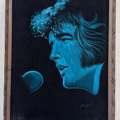 Signed Elvis Presley Velvet Painting