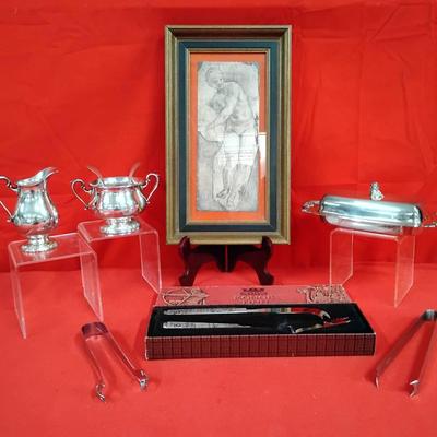 Raffael Sanzio Print & Silver Plated Service 