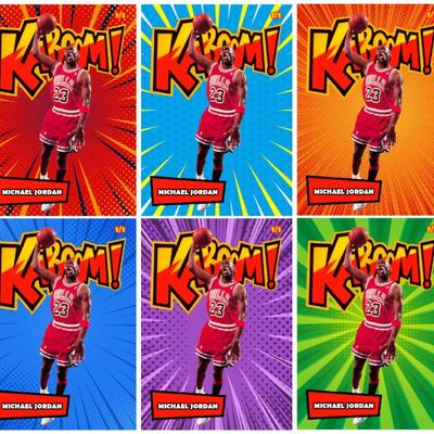 1 of 1 MICHAEL JORDAN Cracked Ice Refractor Rainbow Set of 6 Cards