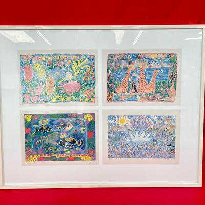 Large Framed 4-Piece Set Signed By Ken Done 