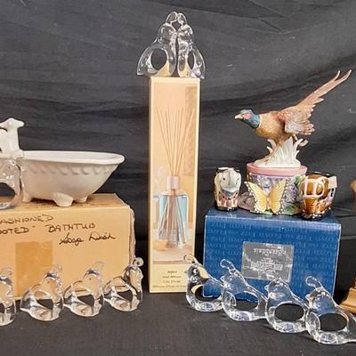 Borghese Putto Figurine, Ceramic Elephant Toothpick Holder, Goebel Fasan Pheasant Figurine And More 