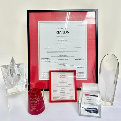 Revlon Stock Exchange And Varied Paperweights 