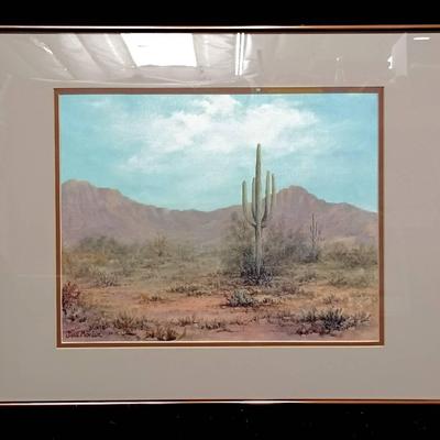 Framed Desert Landscape Painting “On the Road to Rocky Point” by Jane Monier