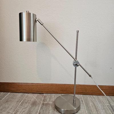 Lot #169 - Chrome Desk Table Lamp With Adjustable Arm