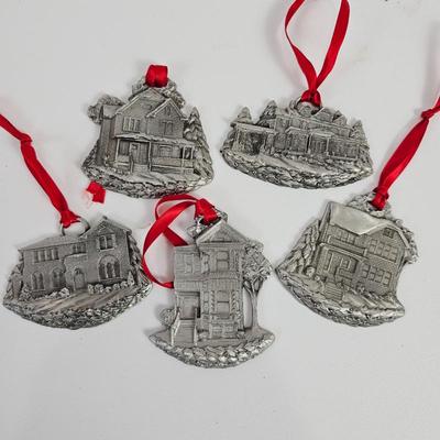 Lot #235 - Limited Edition Pewter Christmas Ornaments Produced by A. Schumann for MGIC