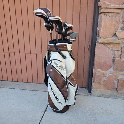 Lot #329 - AdamsGolf Golf Bag With Idea Golf Clubs Set