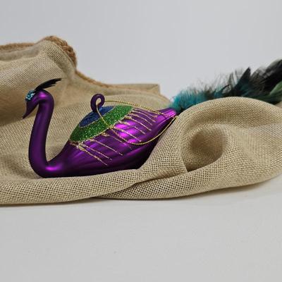 Lot #234 - Vintage Glass Peacock Ornament