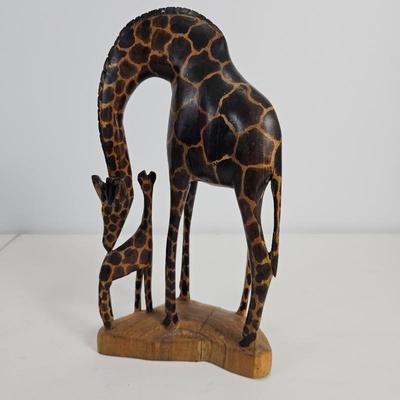 Lot #178 - Genuine Besmo Product Giraffes Hand Carved in Kenya