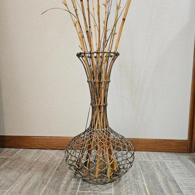 Lot #192 - Wire Vase With Bamboo