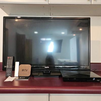 Lot #181 - Sony Blu Ray Player & Sanyo 32" Class HD LED TV With Apple TV Player