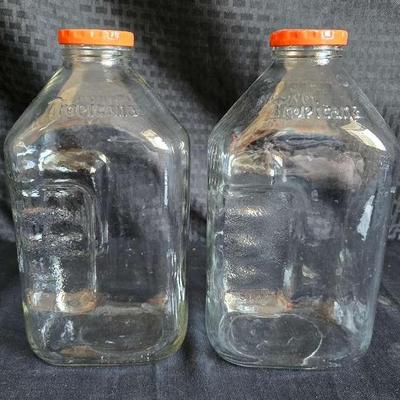 Pr187 vintage glass tropicana jugs