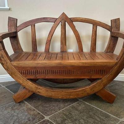 Pr220v vintage spectacular solid wooden bench