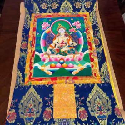 Pr225 tibetan appliqu thangka very unusual