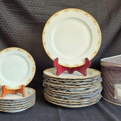 Pr130 limoges meuse by vignaud rust & yellow flowers, tan)