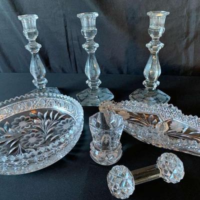 Pr120 vintage crystal candlesticks