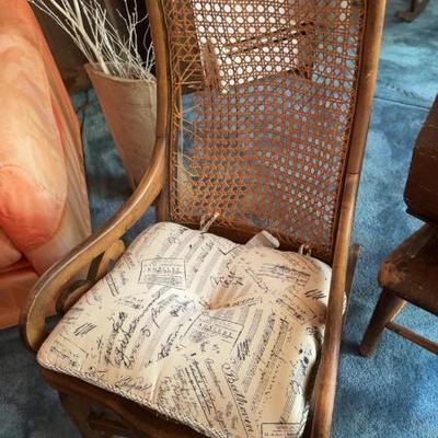 Vintage Cane Rocking Chair 