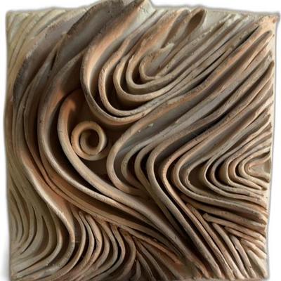 Abstract Ceramic Wall Sculpture (7” x 7”)