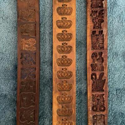 Various wood cookie molds (9” to 25” tall) - priced individually