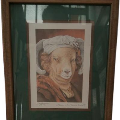 Signed Framed Print 'Rambrandt' by Bruce S. Garrabrand (12” x 14.4”) 51/500
