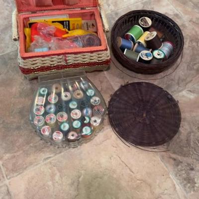 Vintage Sewing Kits with Thread Spools